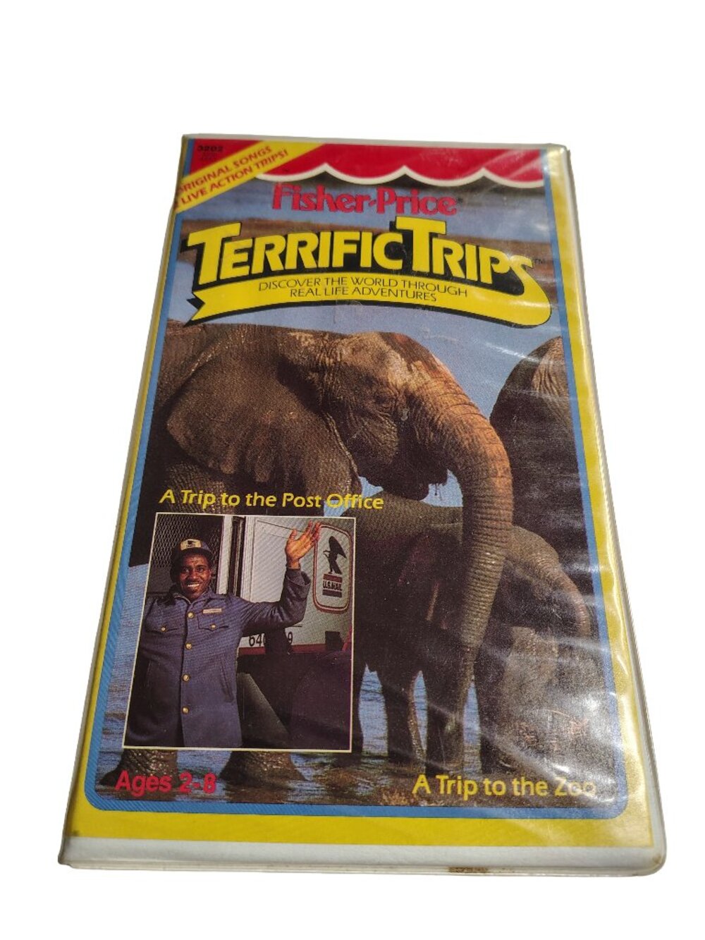 (1987) Fisher Price Terrific Trips Post Office/ Zoo Clamshell VHS Cassette Tape